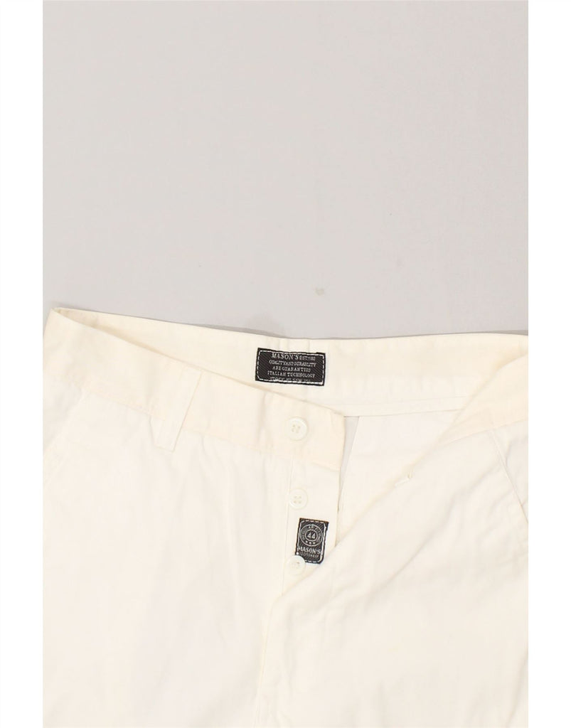 MASON'S Womens Cargo Shorts IT 44 Medium W28  White Cotton | Vintage Mason's | Thrift | Second-Hand Mason's | Used Clothing | Messina Hembry 