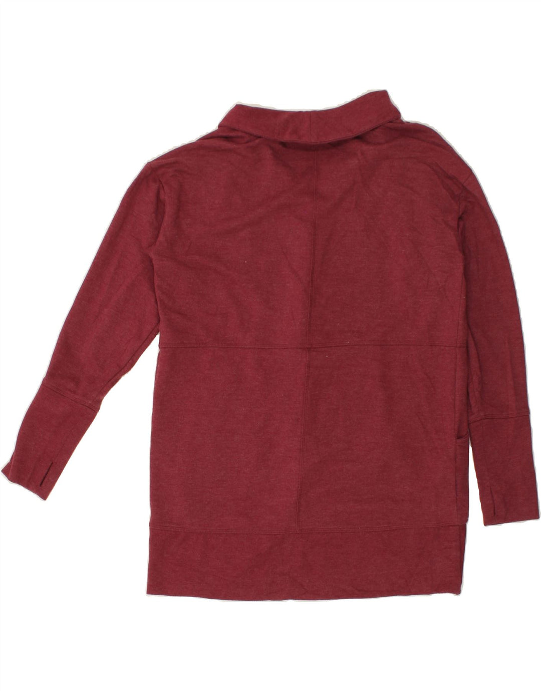 EDDIE BAUER Womens Longline Cardigan Sweater UK 14 Medium Maroon Cotton Vintage Eddie Bauer and Second-Hand Eddie Bauer from Messina Hembry 