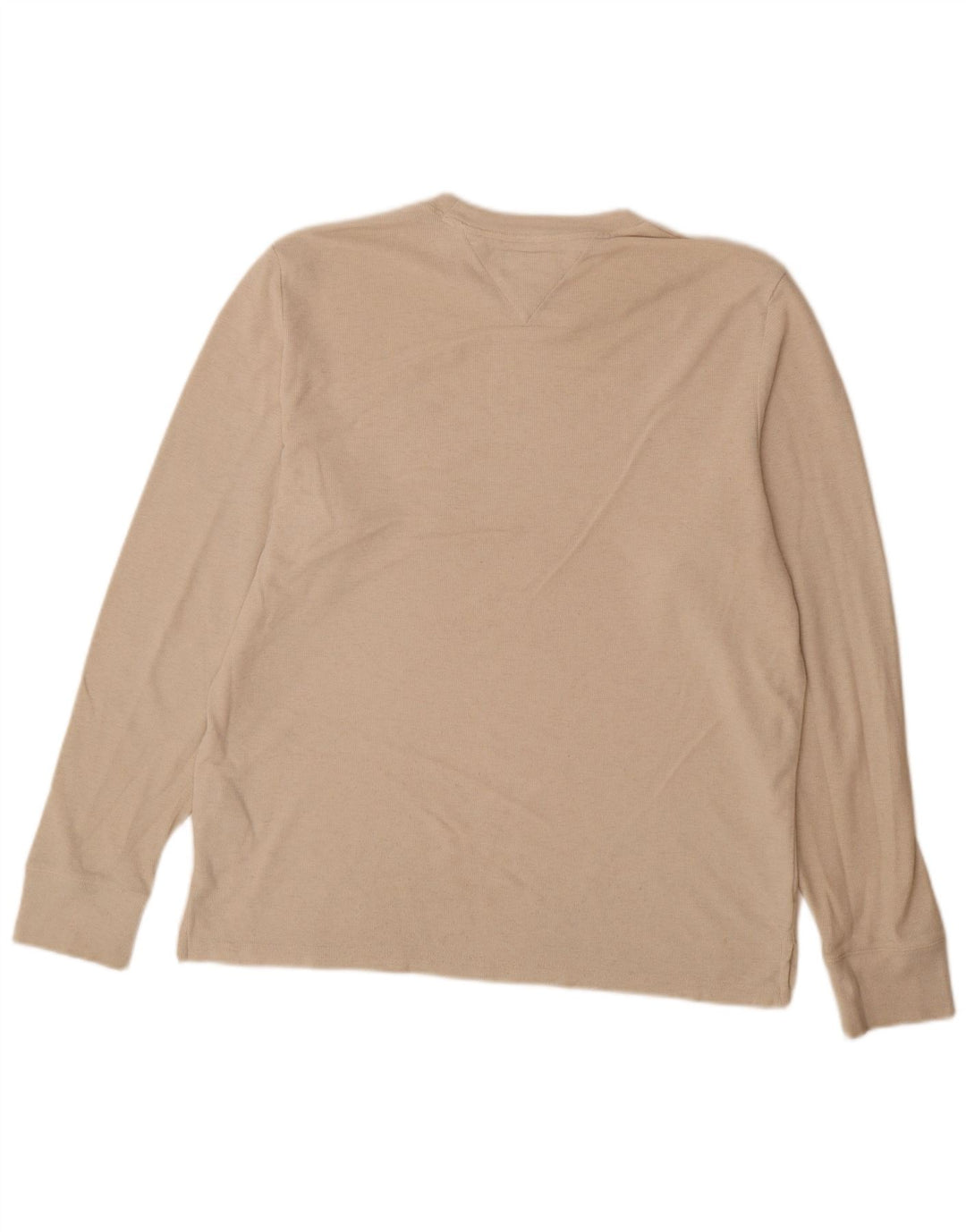 Tommy Hilfiger Mens Top Long Sleeve Large Beige Cotton