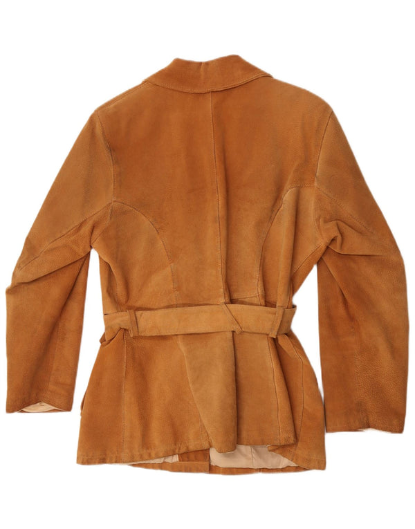 Vintage Womens Suede Jacket UK 14 Medium Brown Leather