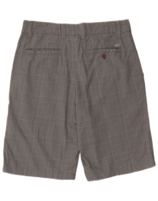 O'Neill Womens Chino Shorts W30 Medium Grey Check Polyester