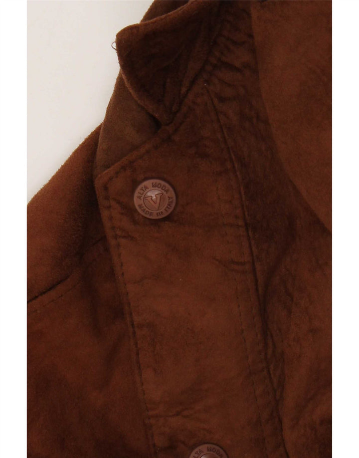 Alta Moda Mens Bomber Suede Jacket UK 42 XL Brown