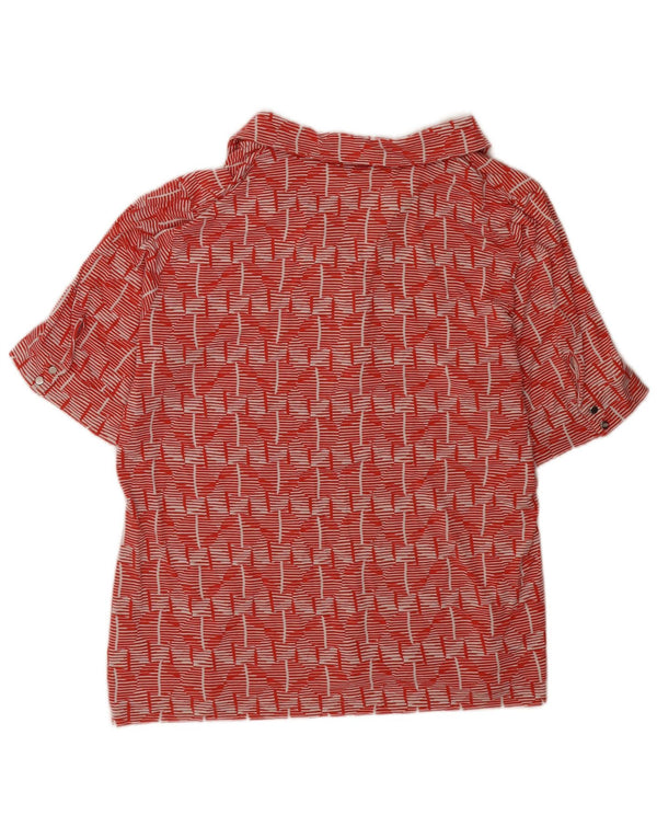 Krizia Womens Polo Shirt UK 24 4XL Red Geometric Viscose