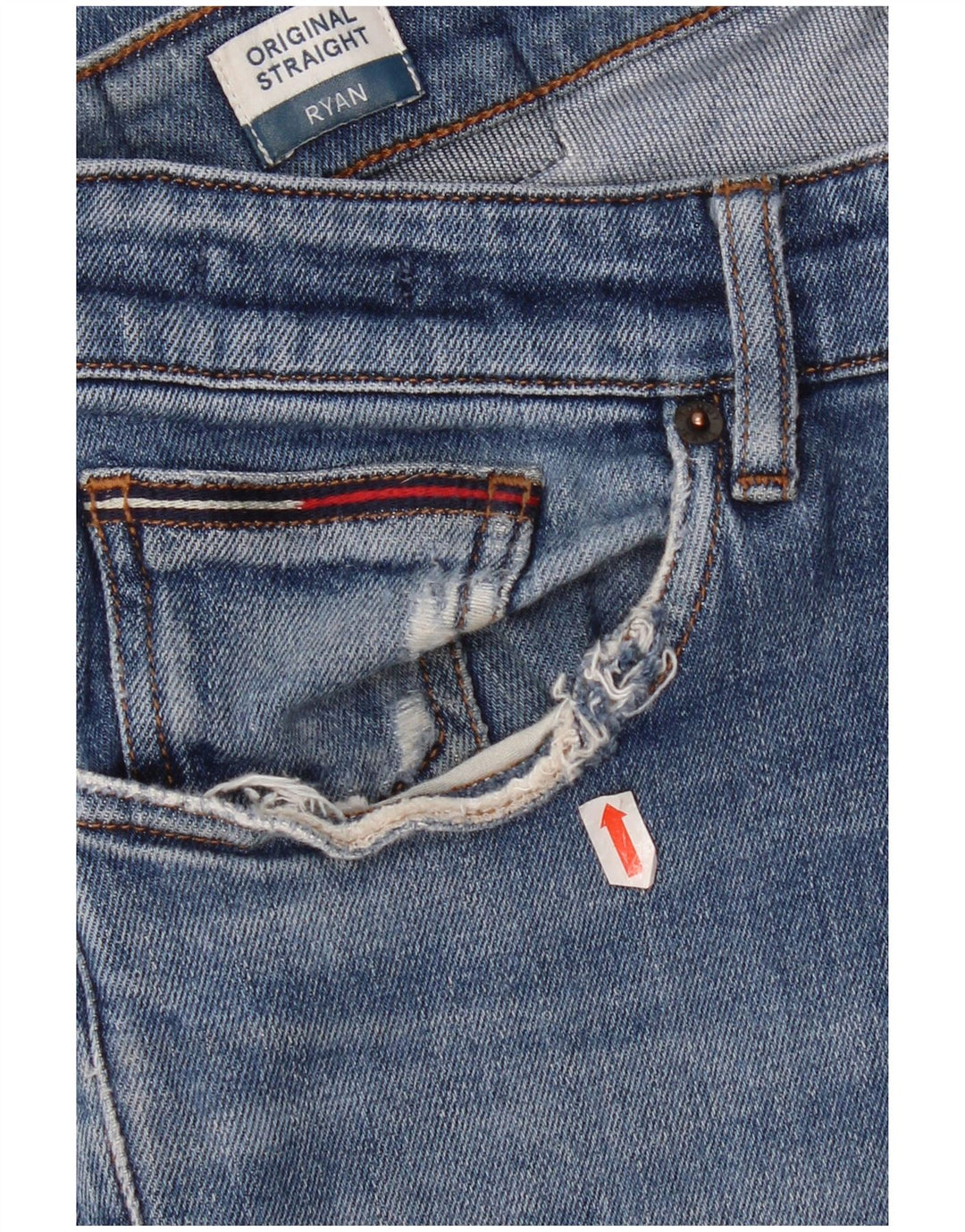 Tommy Hilfiger Mens Ryan Straight Jeans W32 L42 Blue Cotton