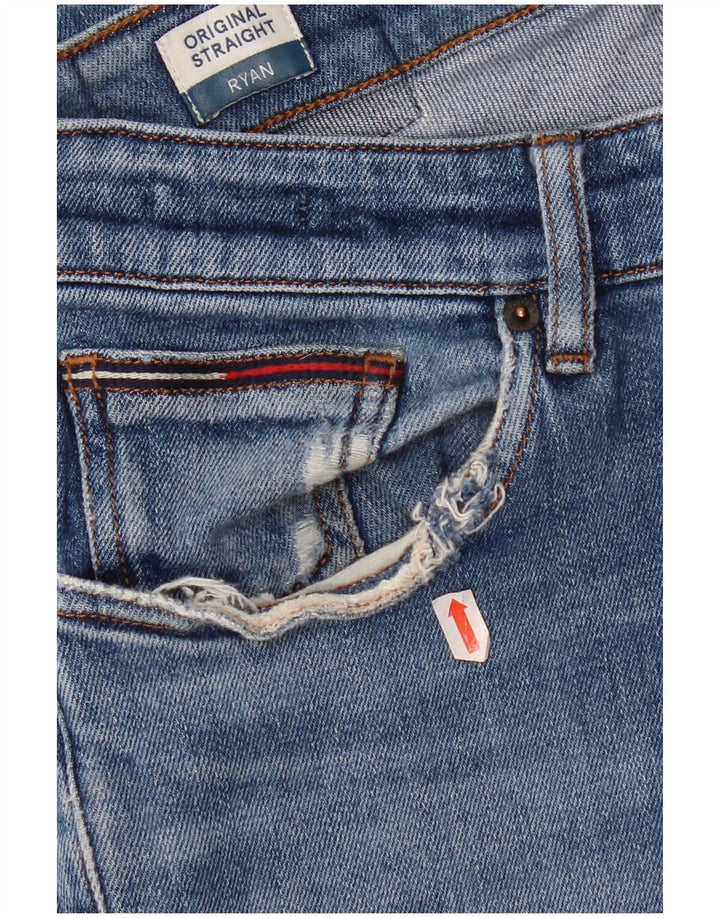 Tommy Hilfiger Mens Ryan Straight Jeans W32 L42 Blue Cotton