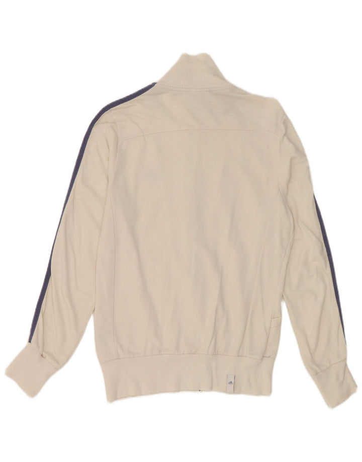 Adidas Womens Tracksuit Top Jacket Small White Cotton