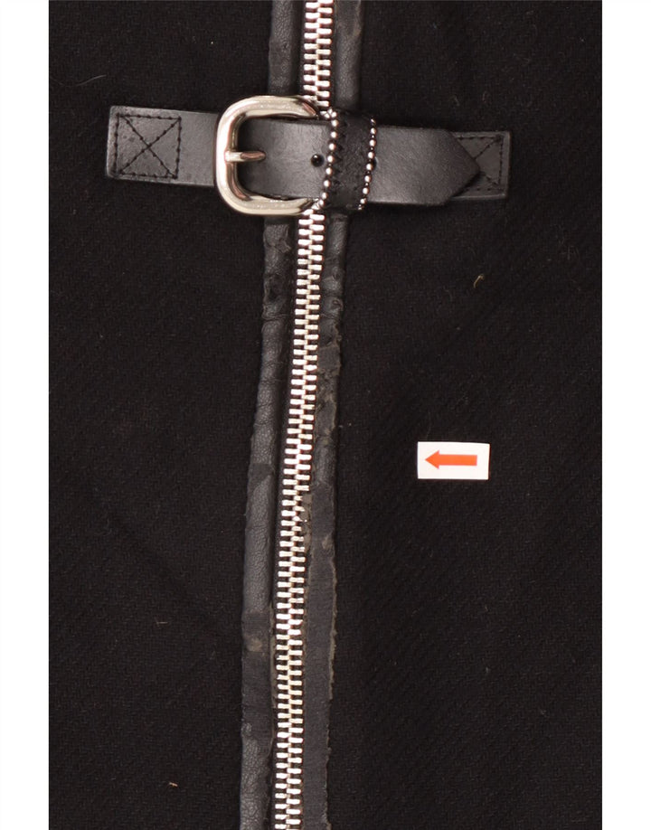 Zara Womens Hooded Windbreaker Jacket UK 14 Medium Black Polyester