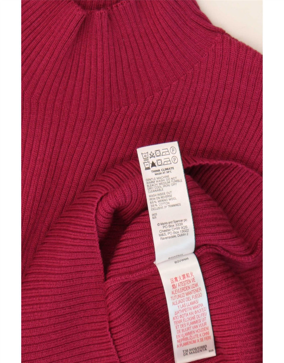 Marks & Spencer Womens Turtle Neck Jumper Sweater UK 14 Large Purple