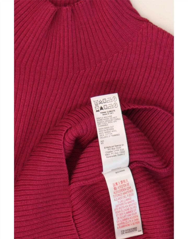 Marks & Spencer Womens Turtle Neck Jumper Sweater UK 14 Large Purple