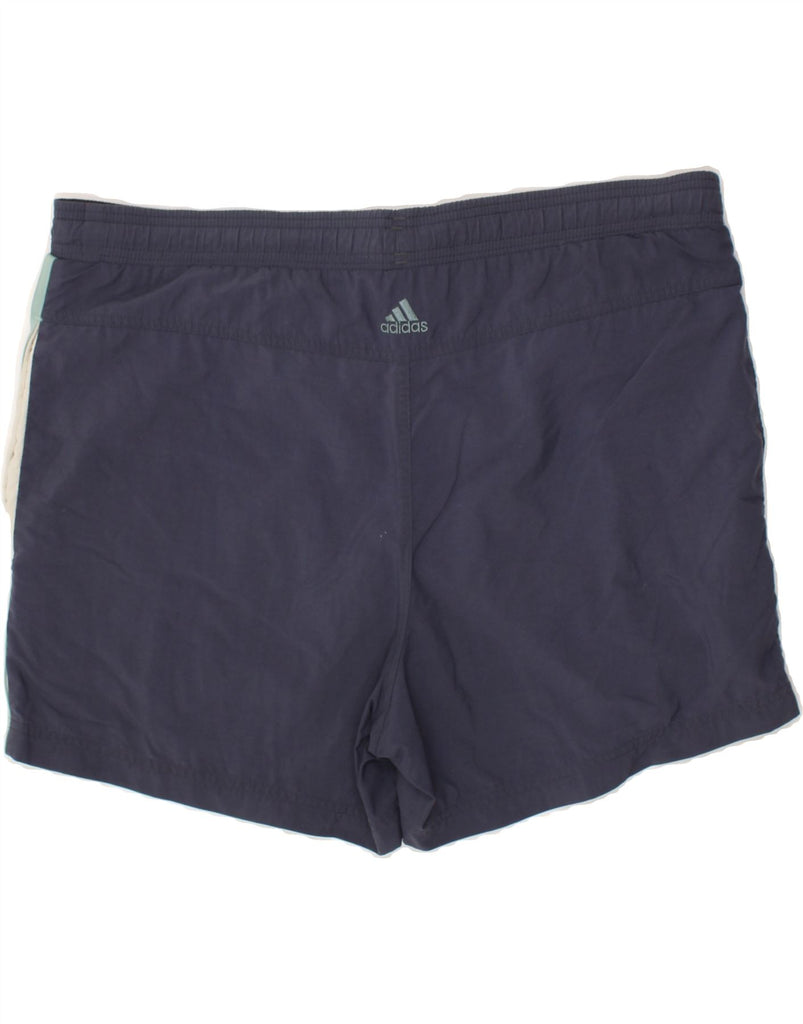 ADIDAS Mens Graphic Sport Shorts Medium Navy Blue Colourblock Cotton | Vintage Adidas | Thrift | Second-Hand Adidas | Used Clothing | Messina Hembry 