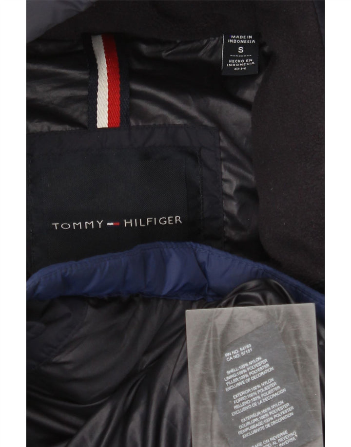 Tommy Hilfiger Mens Hooded Padded Jacket UK 36 Small Multicoloured Nylon