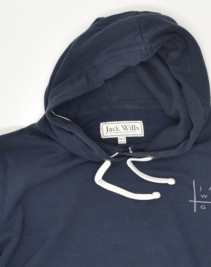 JACK WILLS Womens Hoodie Jumper UK 14 Large Navy Blue Cotton | Vintage Jack Wills | Thrift | Second-Hand Jack Wills | Used Clothing | Messina Hembry 