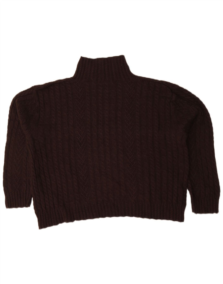 Marks & Spencer Womens Turtle Neck Jumper Sweater UK 16 Large Brown