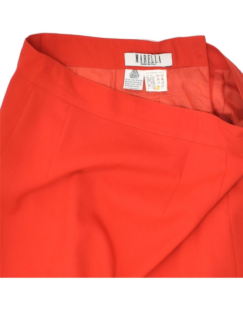 MARELLA Womens 2 Button 2 Piece Skirt Set UK 14 Large  W28 Red Wool | Vintage Marella | Thrift | Second-Hand Marella | Used Clothing | Messina Hembry 