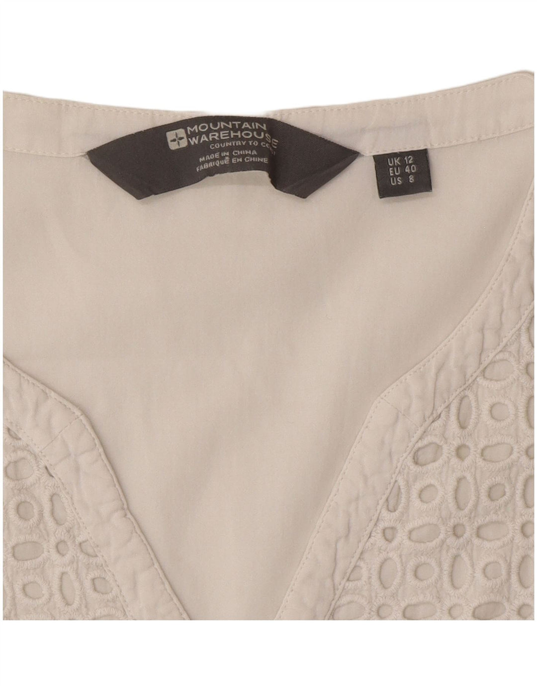 Mountain Warehouse Womens Blouse Top UK 12 Medium White