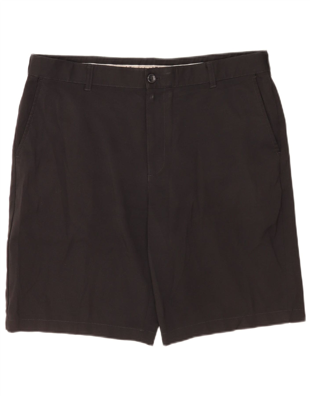 Izod Mens Chino Shorts W36 Large Black Polyester