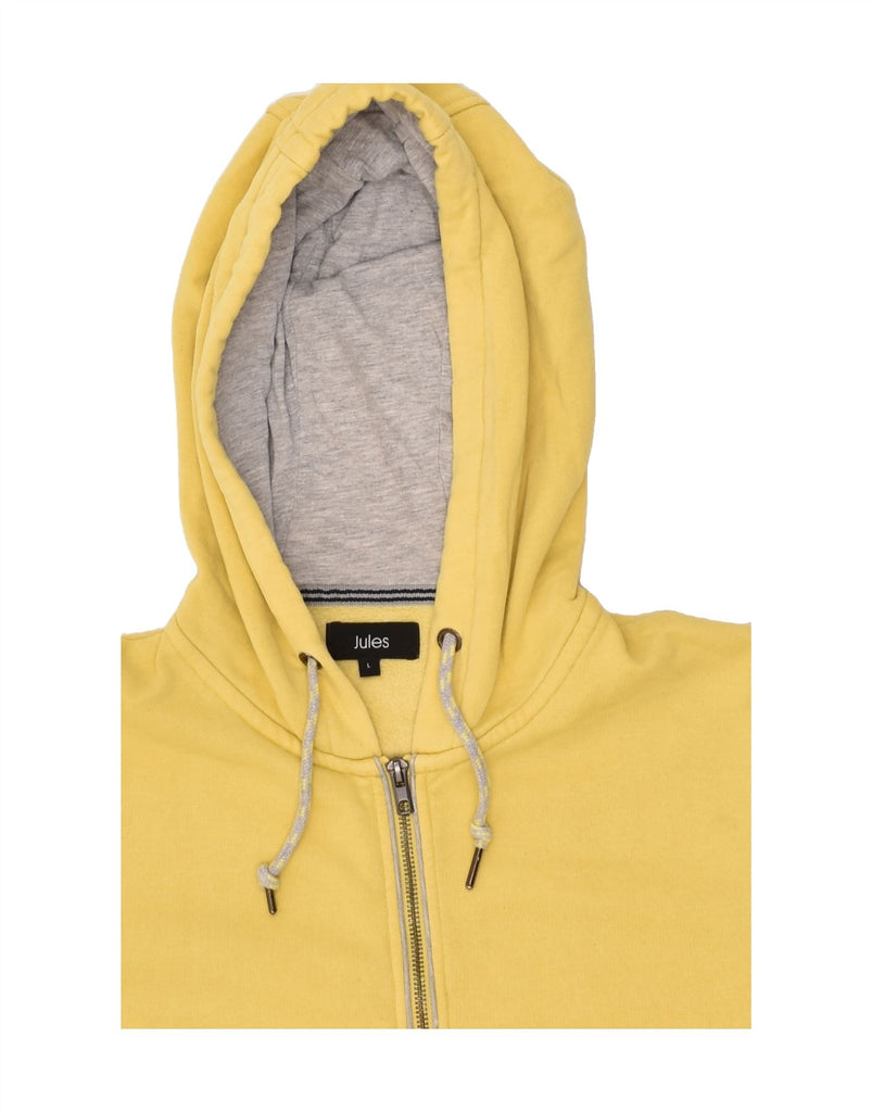 JULES Mens Zip Hoodie Sweater Large Yellow Cotton | Vintage Jules | Thrift | Second-Hand Jules | Used Clothing | Messina Hembry 