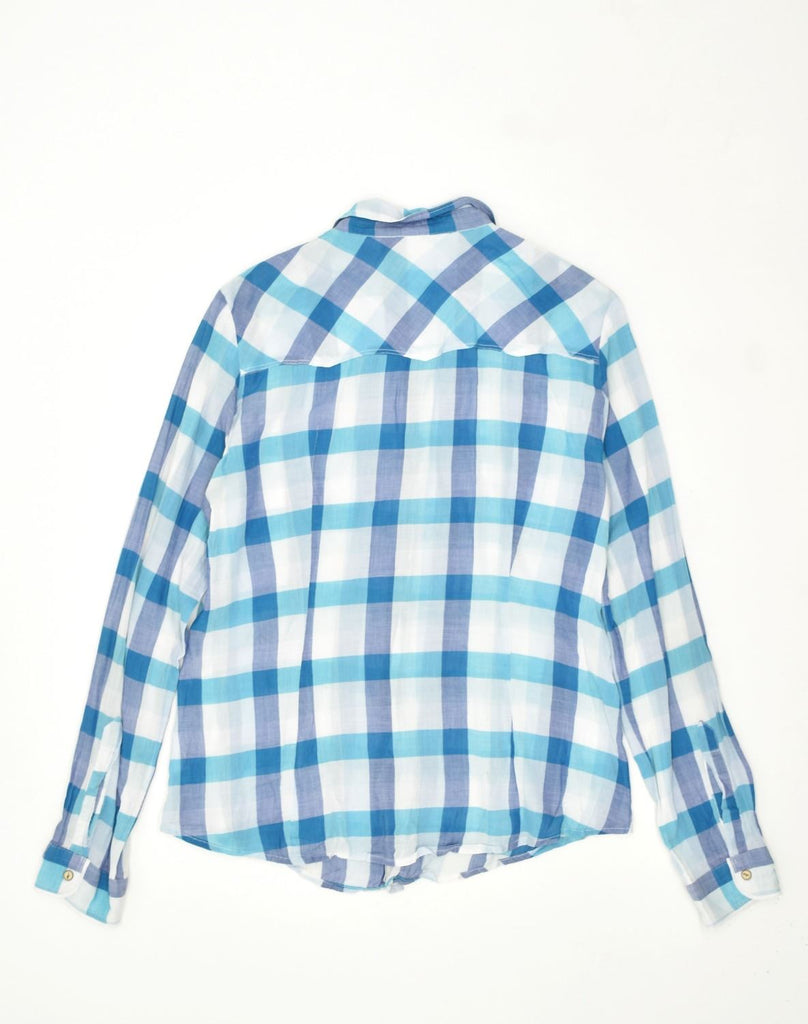 MARLBORO CLASSICS Womens Shirt IT 44 Medium Blue Check Cotton | Vintage | Thrift | Second-Hand | Used Clothing | Messina Hembry 