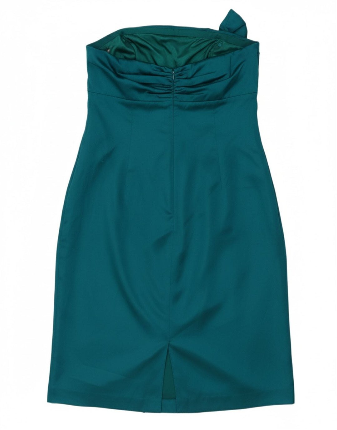 MONSOON Womens Strapless Dress UK 14 Large Turquoise Silk