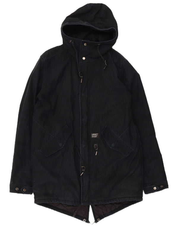 Carhartt Mens Hooded Parka Jacket UK 40 Large Navy Blue Nylon