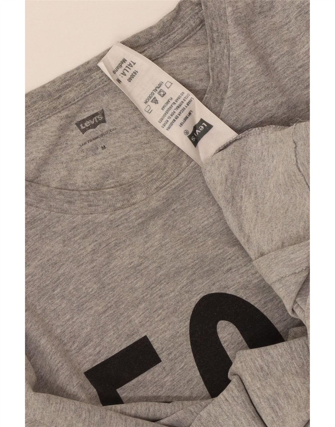 Levi's Mens 501 Graphic T-Shirt Top Medium Grey Flecked Cotton
