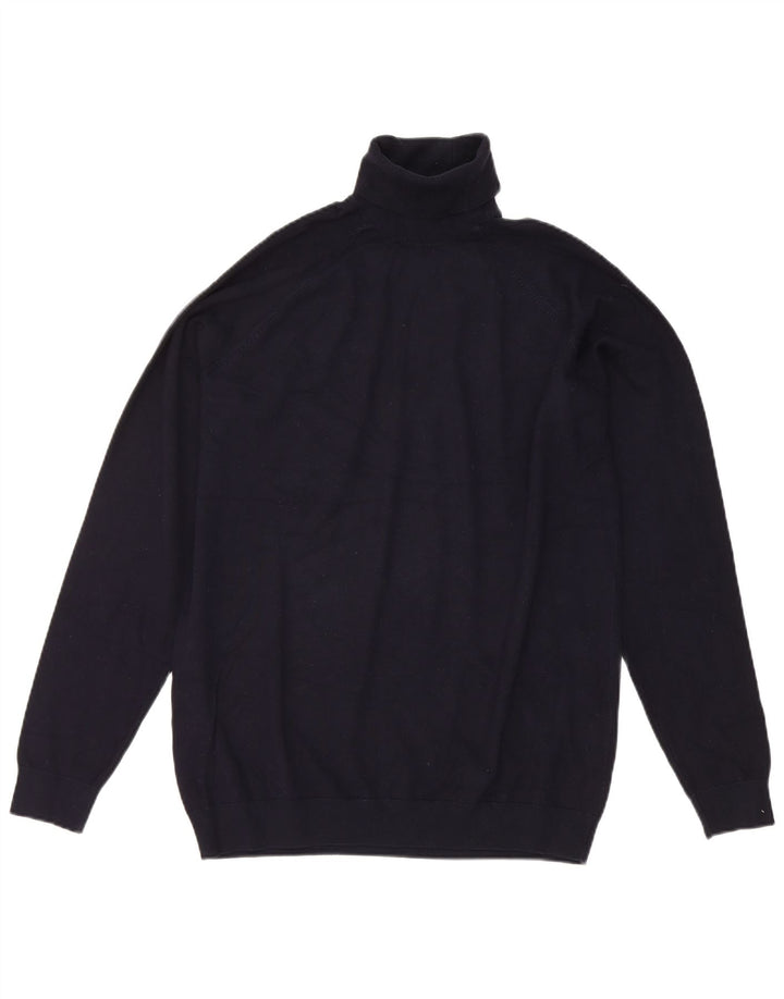 Zara Womens Roll Neck Jumper Sweater UK 18 XL Navy Blue