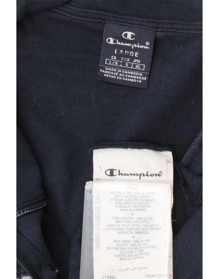 Champion Mens Tracksuit Top Jacket Large Navy Blue Striped Cotton