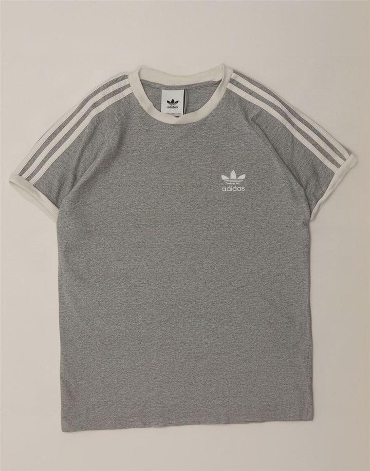 Adidas Mens T-Shirt Top Medium Grey Flecked Cotton