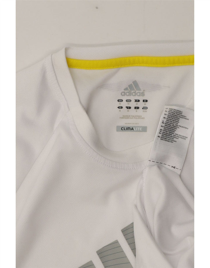 Adidas Mens Climalite Graphic T-Shirt Top Medium White Polyester
