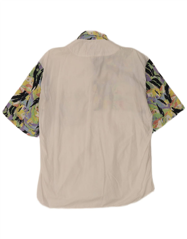 Le Frog Mens Short Sleeve Shirt Size 39 40 Medium White Colourblock