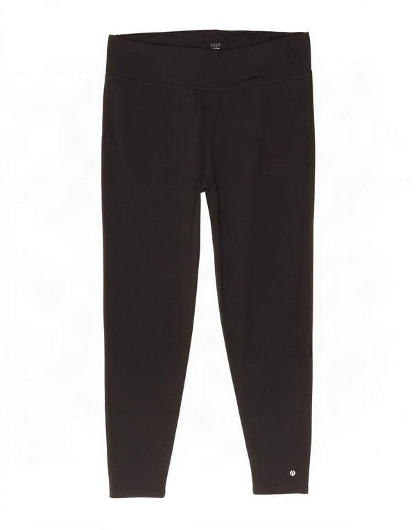Marks & Spencer Womens Leggings UK 22 3XL Black Polyester
