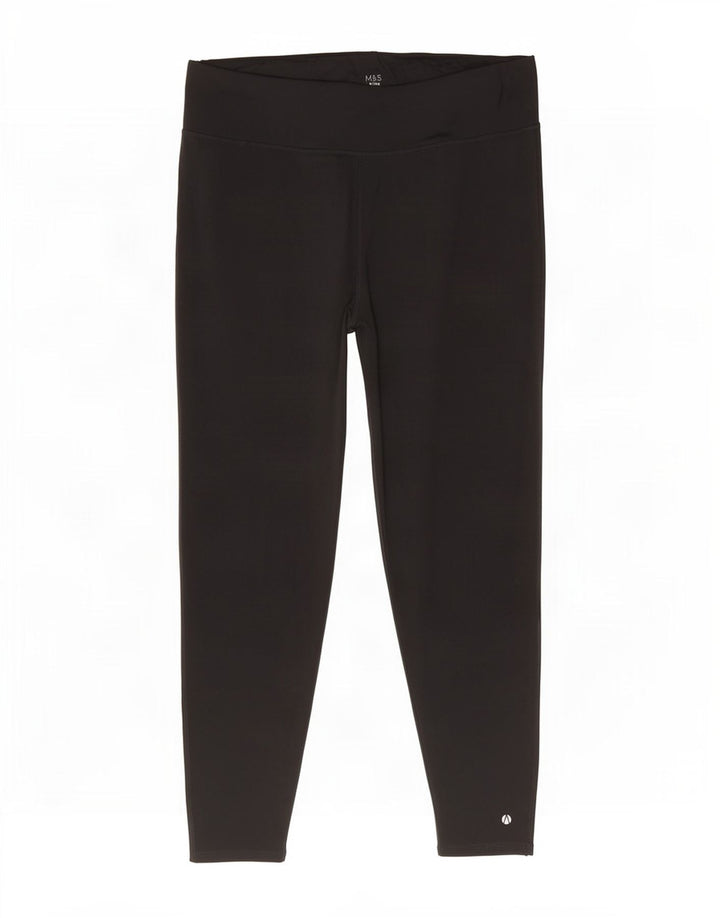 Marks & Spencer Womens Leggings UK 22 3XL Black Polyester