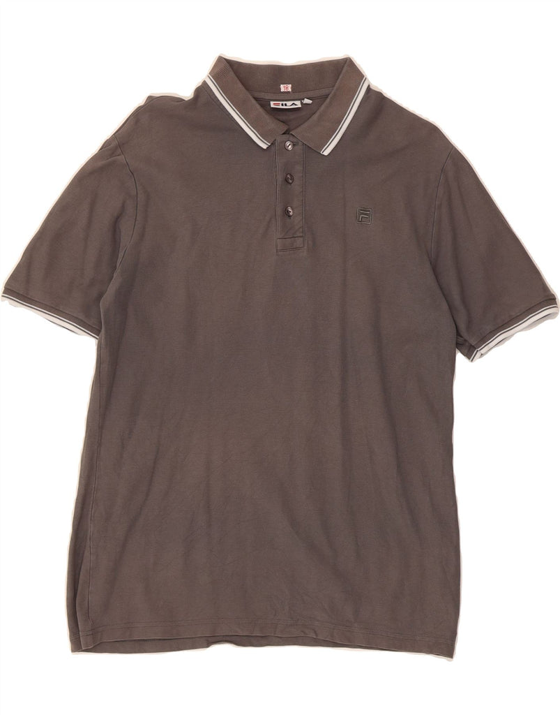 FILA Mens Polo Shirt XL Grey Cotton Vintage Fila and Second-Hand Fila from Messina Hembry 