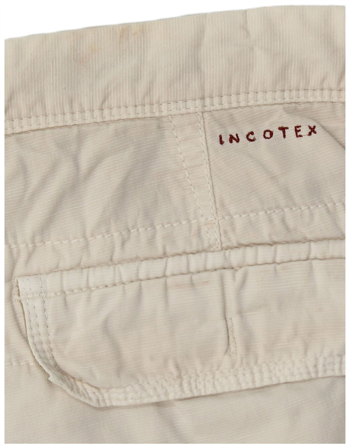INCOTEX Mens Cargo Shorts W34 Large Off White