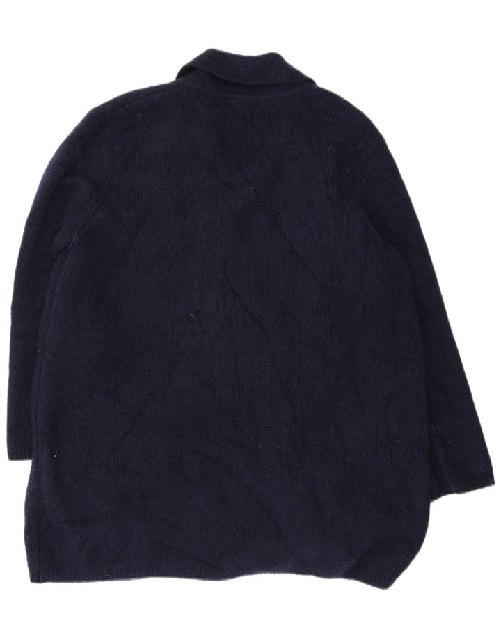 Marks & Spencer Womens Longline Cardigan Sweater UK 16 Large Navy Blue