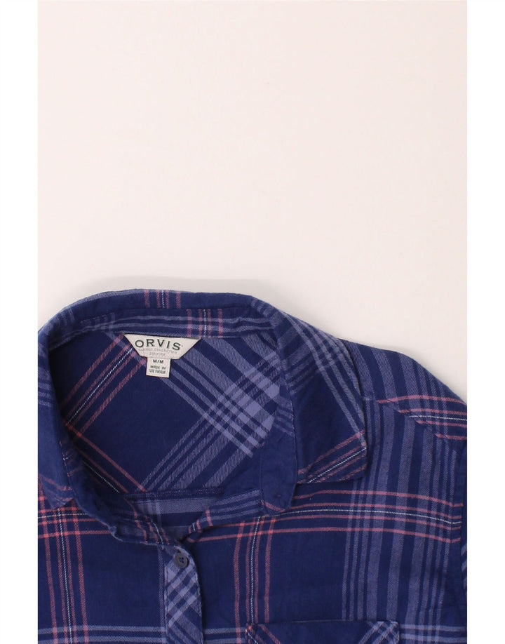 ORVIS Mens Flannel Shirt Medium Blue Check Cotton Vintage Orvis and Second-Hand Orvis from Messina Hembry 