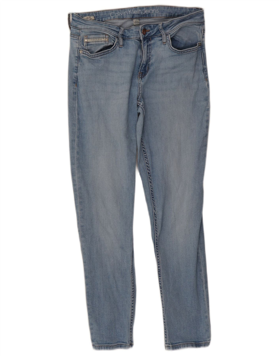 Calvin Klein Womens Slim Jeans W30 L27 Blue Cotton