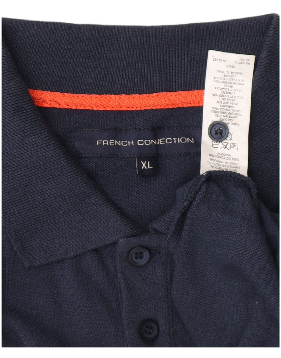 FRENCH CONNECTION Mens Polo Shirt XL Navy Blue Cotton