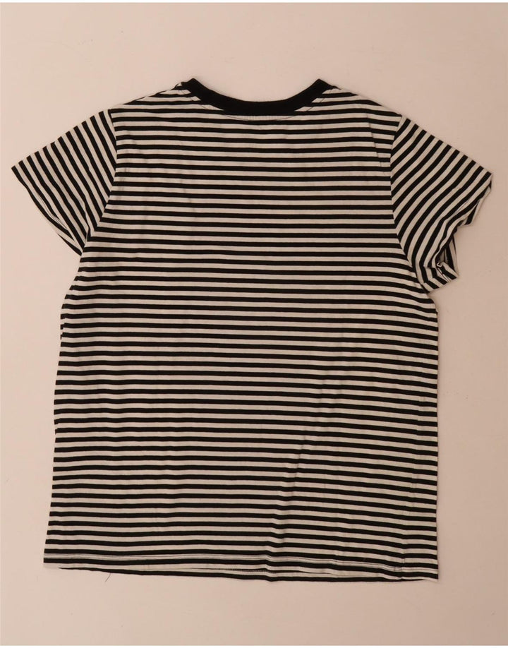 Levi's Womens T-Shirt Top UK 16 Large White Striped Cotton