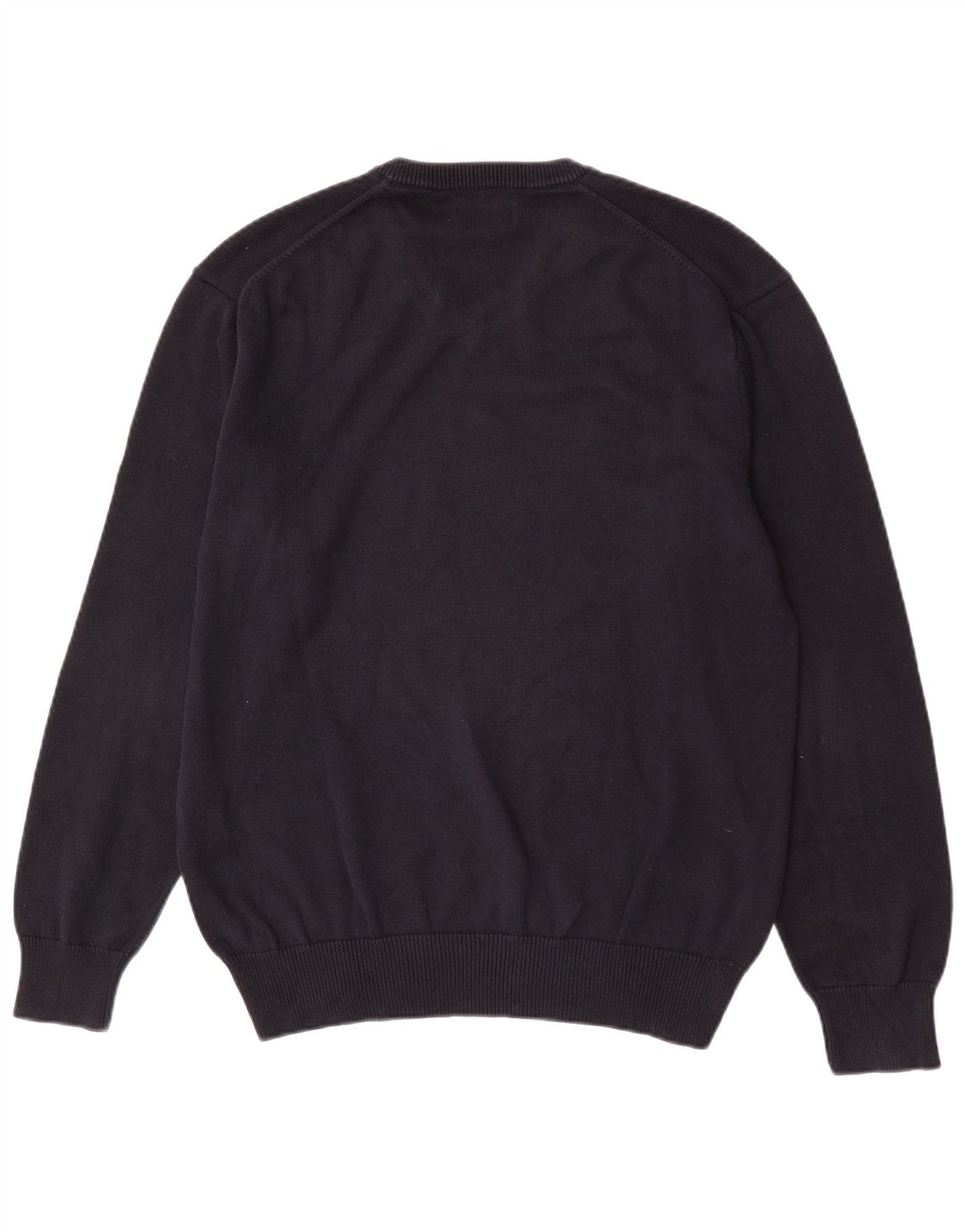 Gant Mens Regular Fit V-Neck Jumper Sweater Large Navy Blue Cotton
