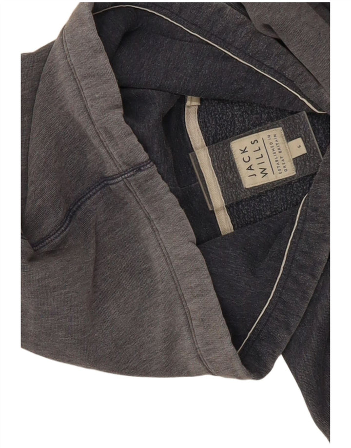 Jack Wills Mens Graphic Hoodie Jumper Small Grey Cotton