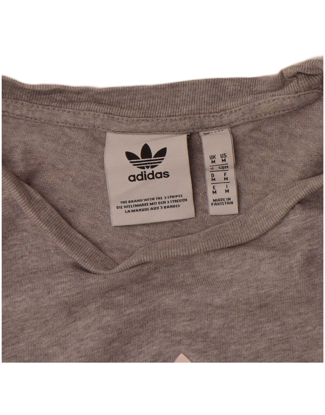 ADIDAS Mens Graphic T-Shirt Top Medium Grey Cotton