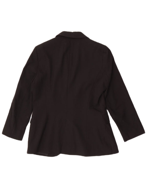 Zara Womens 1 Button Blazer Jacket EU 40 Medium Black Polyester