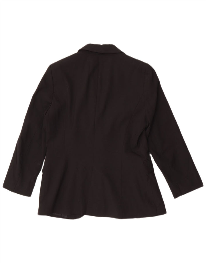 Zara Womens 1 Button Blazer Jacket EU 40 Medium Black Polyester