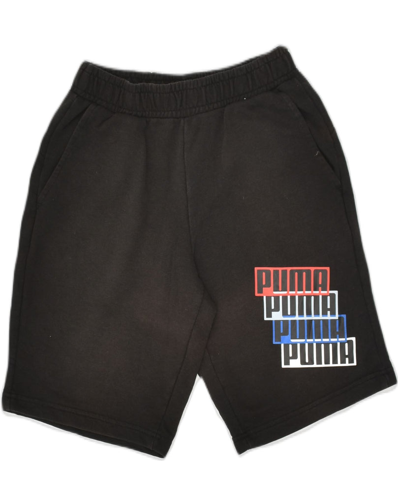 PUMA Mens Graphic Sport Shorts Small Black | Vintage Puma | Thrift | Second-Hand Puma | Used Clothing | Messina Hembry 