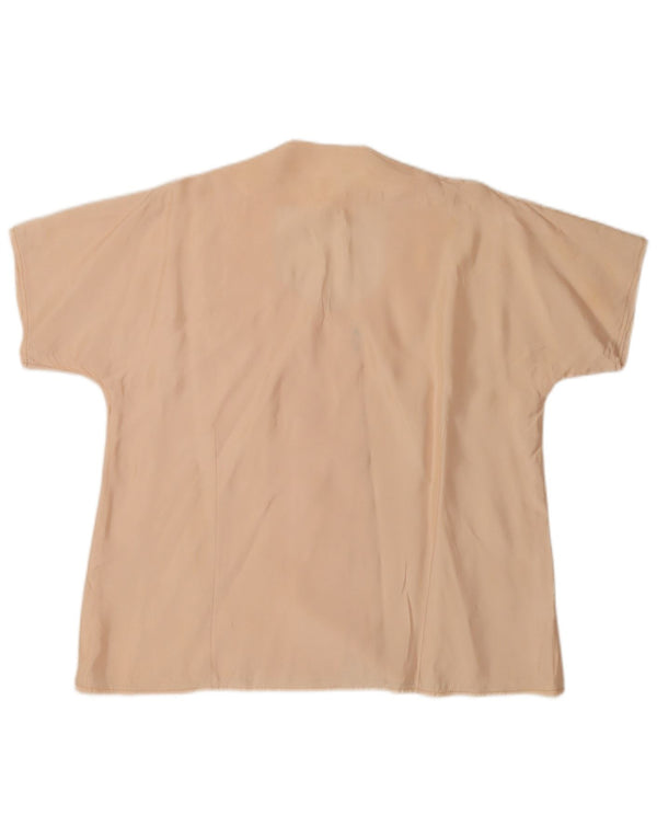 Vintage Womens Short Sleeve Shirt Blouse UK 18 XL Beige