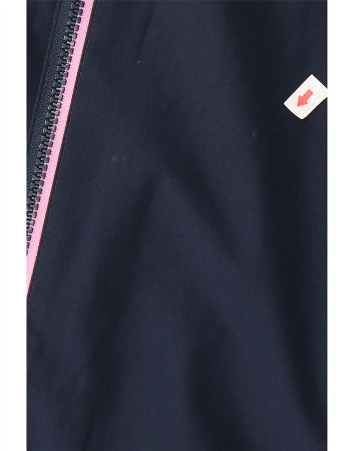 Jack Wolfskin Girls Hooded Rain Jacket 14-15 Years Navy Blue Polyester