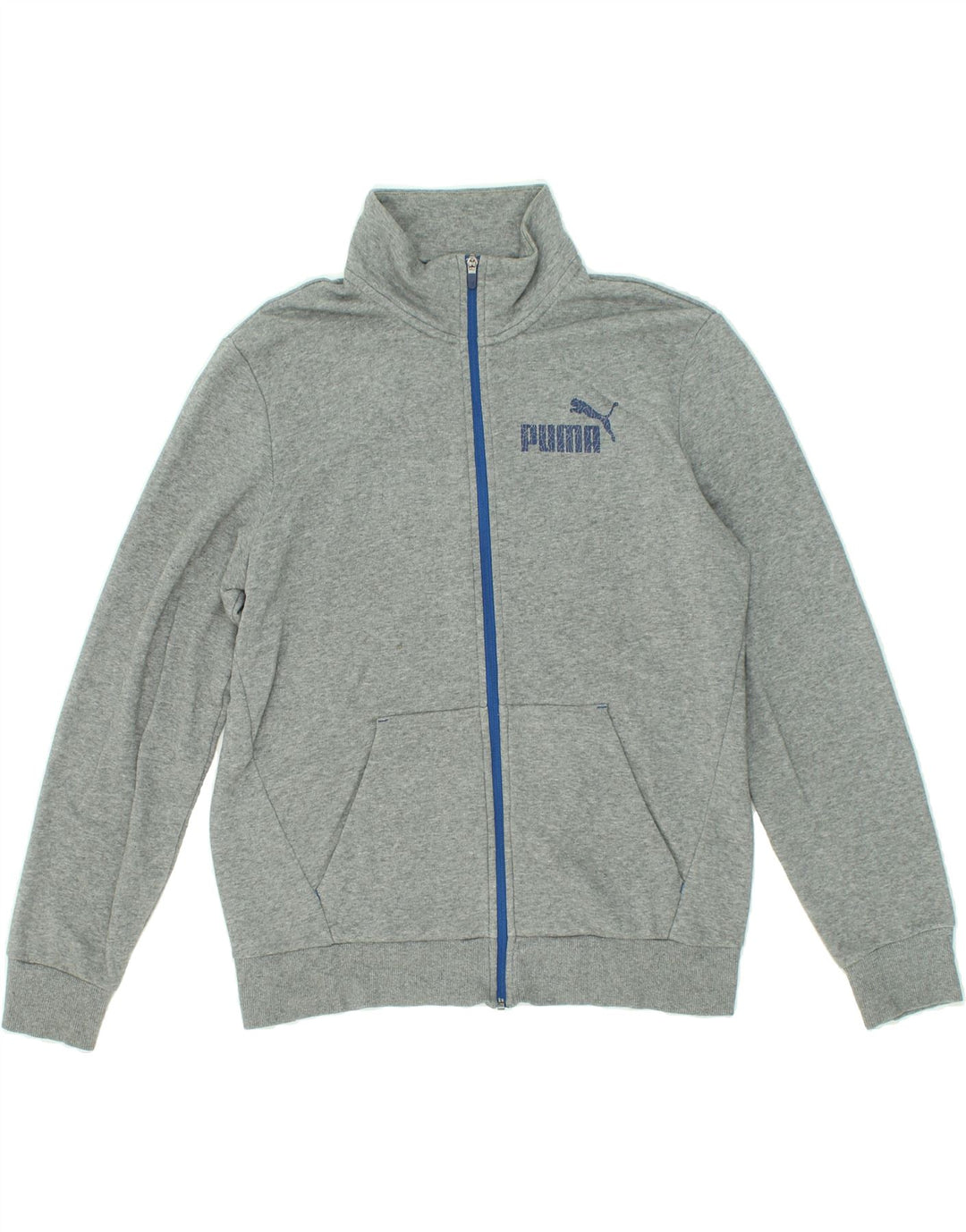 PUMA Mens Tracksuit Top Jacket Medium Grey Cotton | Vintage Puma | Thrift | Second-Hand Puma | Used Clothing | Messina Hembry 