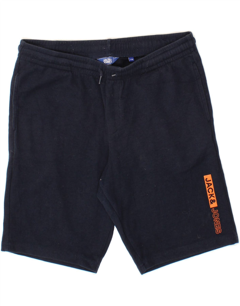 JACK & JONES Boys Graphic Sport Shorts 15-16 Years Navy Blue Cotton Vintage Jack & Jones and Second-Hand Jack & Jones from Messina Hembry 