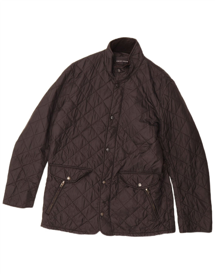 FRENCH CONNECTION Mens Quilted Jacket UK 38 Medium Black Polyamide